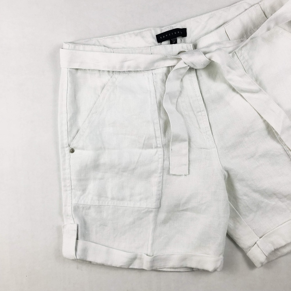 Sanctuary 100% Linen Cuffed Chino Shorts